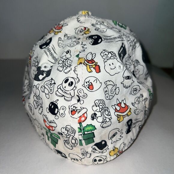 Super Mario Cap Flex Fitted White Mario Embroidered Med/Lg - Picture 6 of 11